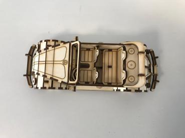 VW Kaefer Cabriolet - 3D Laser Cut Modell - Draufsicht